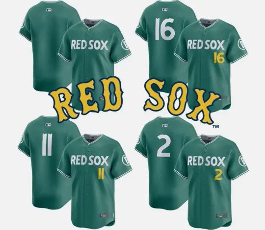 Discover Men's Red-Soxx Green 2025 City Connect Jersey All Printed