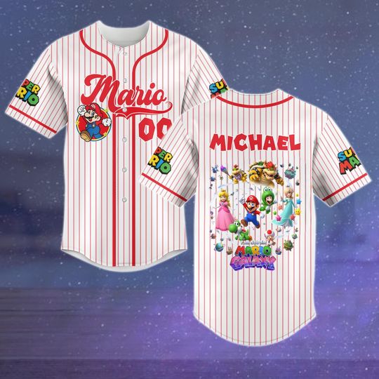 Discover Super Mario Galaxy Movie Baseball Jersey, Custom Nintendo Mario Streetwear