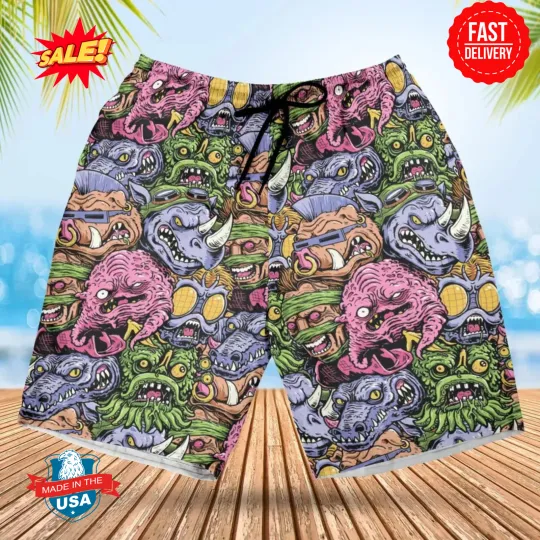 Nostalgic Villains Teenage Mutant Ninja Turtles Beach Short