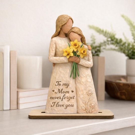 Mother & Daughter Birth Flower Wooden Plaque, Mothers Day Keepsake