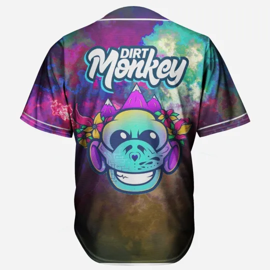 Discover Custom Name - Dirt Monkey Galaxy rave Baseball Jersey for EDM Gift