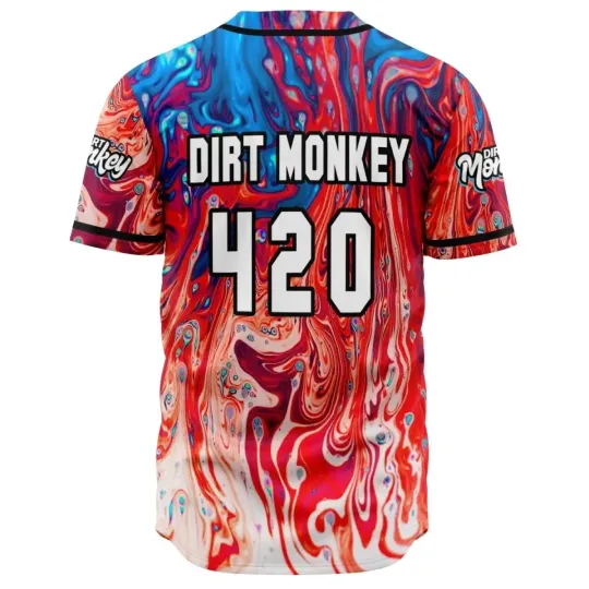 Discover Custom Name - DIRT MONKEY OIL SLICK Baseball Jersey for EDM Gift - All Size