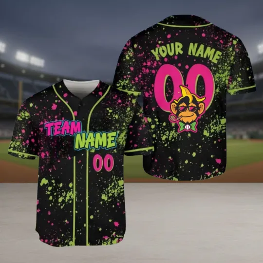 Discover Party Animals Baseball Jersey Monkey Team Custom Name And Number Baseball Jersey