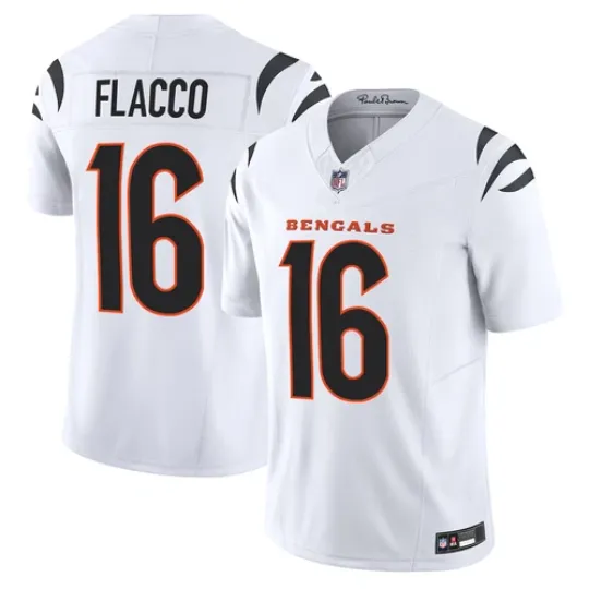 Discover Men's Bengals #16Joe Flacco White Collection Limited Stitched Jersey S-3XL