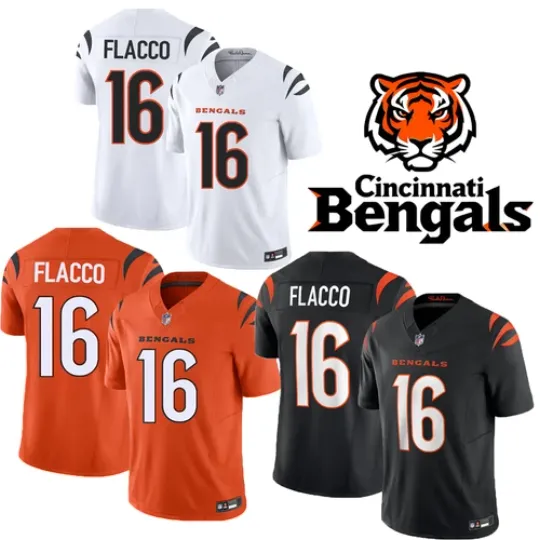 Discover NWT Men's Bengals #16 Joe Flacco All Stitched Player Jersey S-3XL