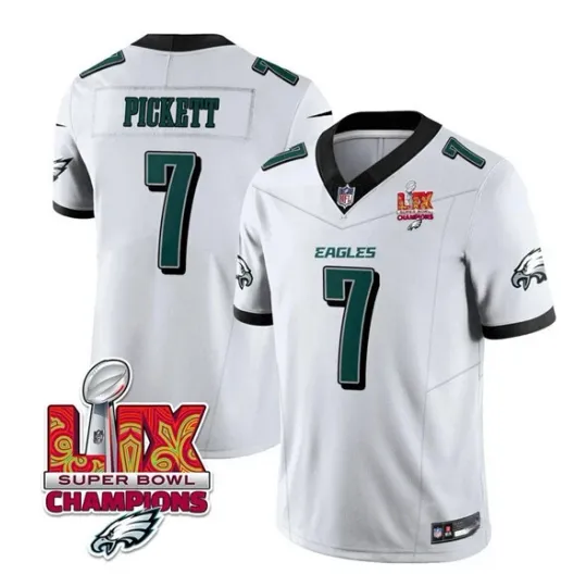 Discover Men's Kenny Pickett 2025 Super Bowl LIX Patch F.U.S.E. Vapor Jersey #7 White