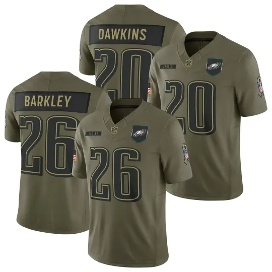 Discover 全新带标签男式老鹰橄榄 2025 Salute to Service 限量缝制球衣-