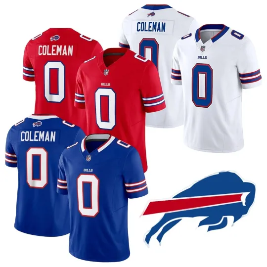 Discover 全新带标签男式/青少年法案 #0Keon Coleman Royal 限量缝制球衣-