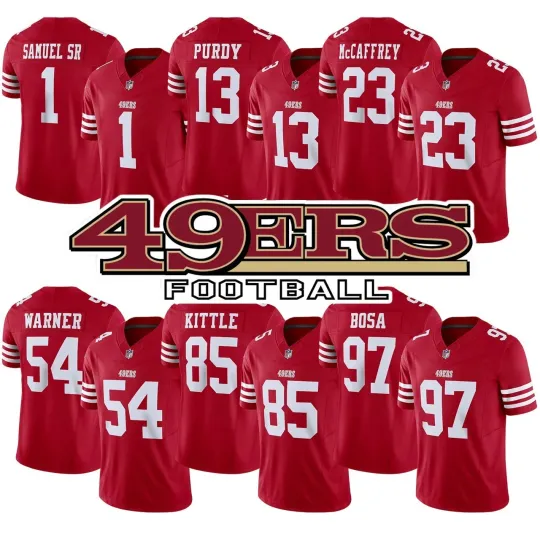 Discover men'smen's 49erss Scarlet limited edition sewn jerseys -