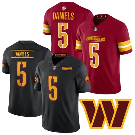 Discover men's commander #5 Jayden Daniels player game limited edition sewn jersey -