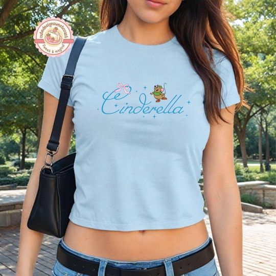 Discover Coquette Bow Princess Baby Tee Crop Top, Disney Princess Shirt, Cinde Belle Snow White Rapunzel Aurora Ariel Tee, Disney Girls Trip