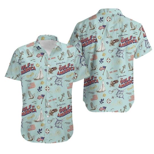Discover Blaze Media Merch Store The Gulf Of America Hawaiian Blue Shirt