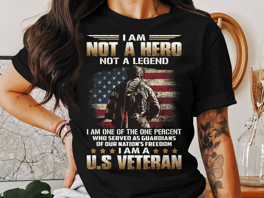 Discover US Veteran T-Shirt: American Flag, Guardian of Freedom Tee
