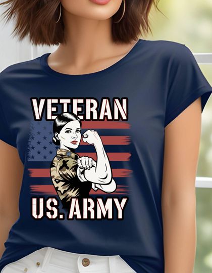 Discover US Army Veteran Women's Tshirt, American Flag Patriotic Gift, Veterans Day, Memorial Day, Independence Day, 9 colors