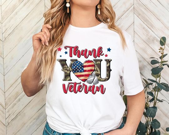 Discover Thank You Veteran Shirt, USA Flaf Veterans Day Shirt, Veteran Tee, Gift for Veterans Day, Memorial Day Shirt, Military Tshirt, Veterans Gift