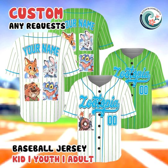 Discover Custom Zootopia Baseball Jersey, Nick Wilde Judy Hopps Shirt, Personalized Disney Zootopia Jersey, Disney Vacation Outfit