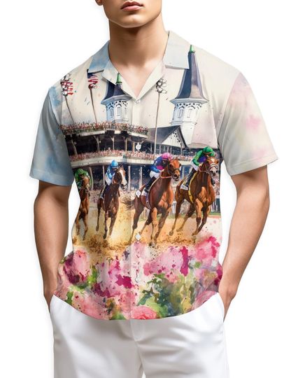 Discover Horse Racing Hawaiian Shirt, Equestrian Aloha Shirt, Derby Race Shirt, Unisex Shirt, Horse Lover Shirt, Racing Event Shirt S-5XL
