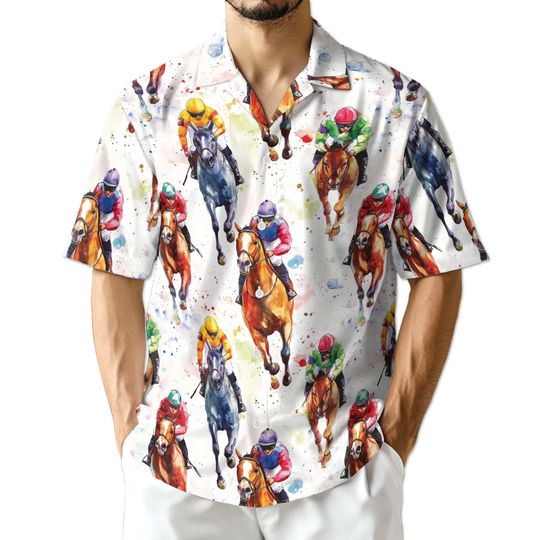 Discover Horse Racing Hawaiian Shirt | Jockey Aloha Shirt | Derby Party Wear