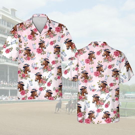 Discover Run For The Roses Shirt, Horse Racing Hawaiian Shirt, Kentucky Derby Day Button Shirt, Horse And Rose Derby Gift, Churchill Downs Tee