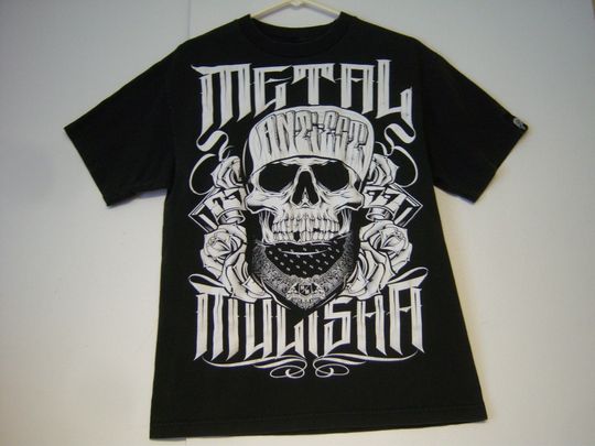 Discover Vintage Metal Mulisha T-Shirt, White Skull Design