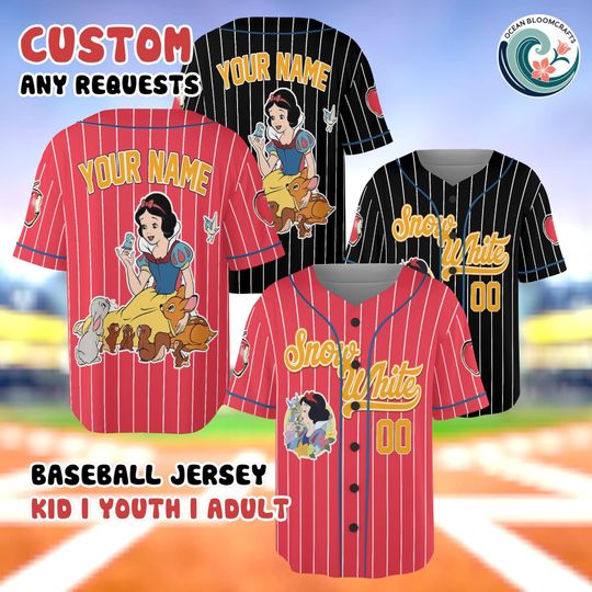 Discover Custom Snow White Forest Friends Jersey, Personalized Disney Princess Shirt, Snow White Animals Gift, Magic Kingdom Outfit