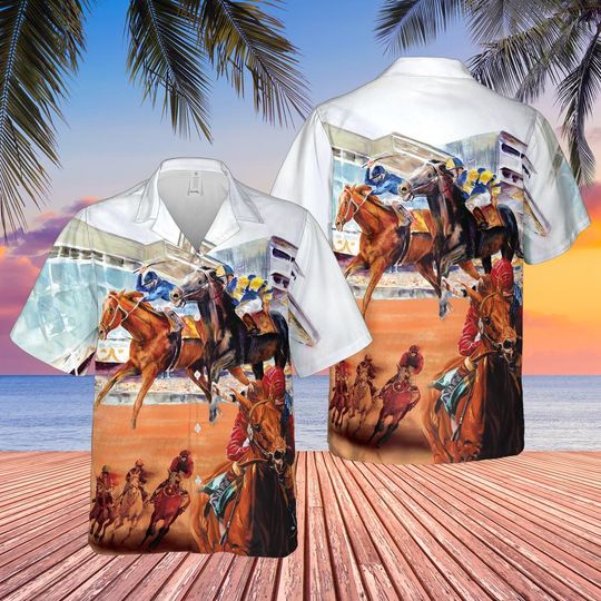 Discover Horse Racing Aloha Shirt: Tropical Unisex Hawaiian Shirt