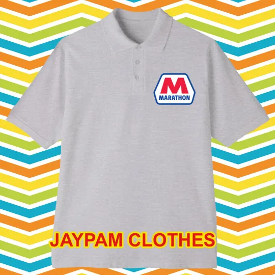 Discover Marathon Oil Gas Men's Printed Gray Polo