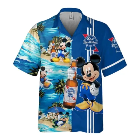 Discover Pabst Blue Ribbon Mickey Mouse Hawaiian Shirt Tropical Shirts