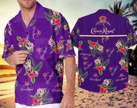 Discover Crown Royal Floral Men Aloha Hawaiian Shirt Beach Gift