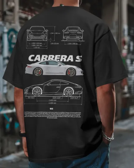 Discover Carrera S Fan Art T-Shirt Porsche 911 Sports Car Graphic Unisex Tee