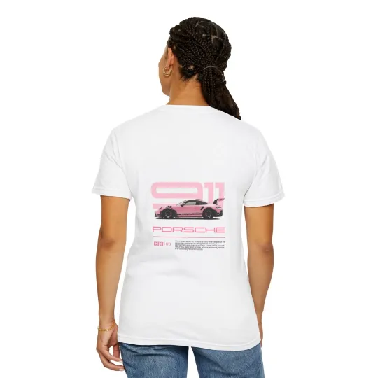 Discover Pink 911 Porsche Graphic T-shirt | Sports Car Tee