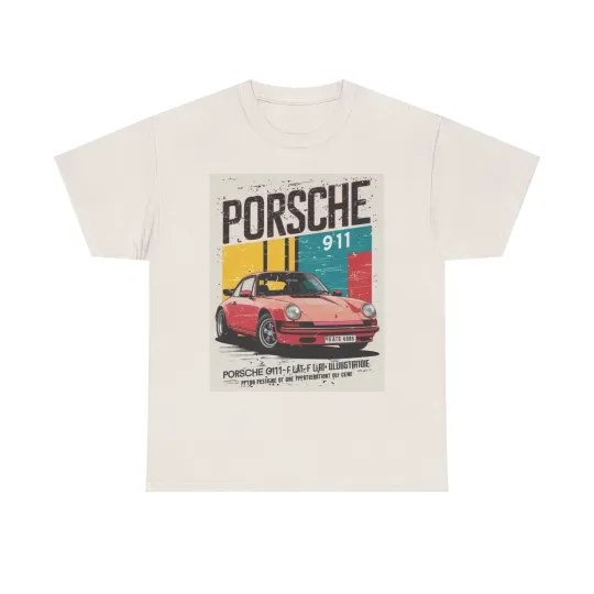 Discover Porsche Graphic T Shirt Vintage 911 Racing Unisex Heavy Cotton Tee