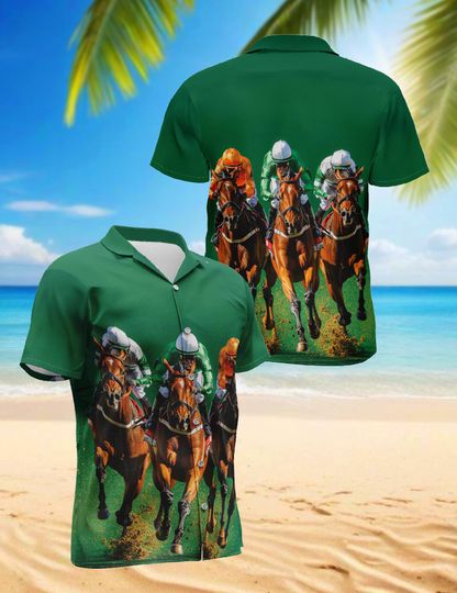Discover Horse Racing Hawaiian Shirt, Jockey Racing Aloha Shirt, Derby Horse Race Shirt, Horse Racing Fan Shirt, Kentucky Derby Style Shirt