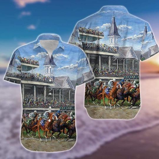Discover Horse Racing Hawaiian Shirt, Race Day Aloha Shirt, Equestrian Gift