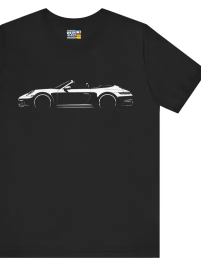 Discover 992 Porsche 911 Cabriolet Silhouette T-Shirt – Carrera S / 4S / GTS (2020–2025)