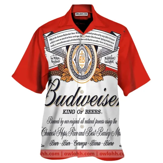 Discover Budweiser King Of Beers All Over Print 3D Unisex Hawaiian Shirt