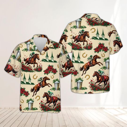Discover Kentucky Derby Hawaiian Shirt, Churchill Downs Horse Racing Shirt, Derby Day Party Shirt,Derby Shirt, Jockey Racing Shirt
