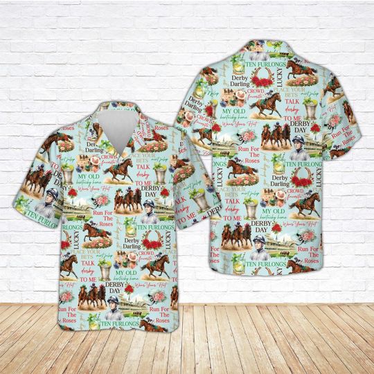 Discover Kentucky Derby Hawaiian Shirt,Derby Shirt, Horse Racing Shirt, Derby Day Outfit, Mint Julep Party Shirt, Talk Derby To Me Shirt