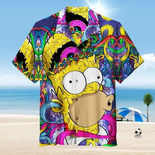 Discover The Simpsons Vibrant Hawaiian Shirt Tropical Hawaiian Shirt Summer Beach