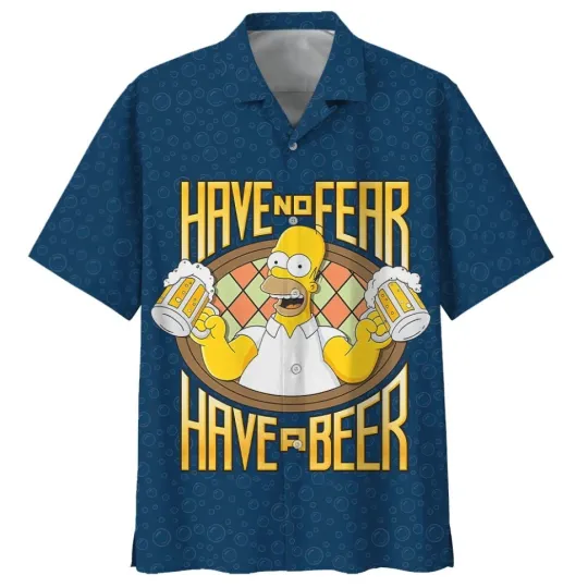 The Simpsons Have No Fear Have A Beer Hawaiian Shirt