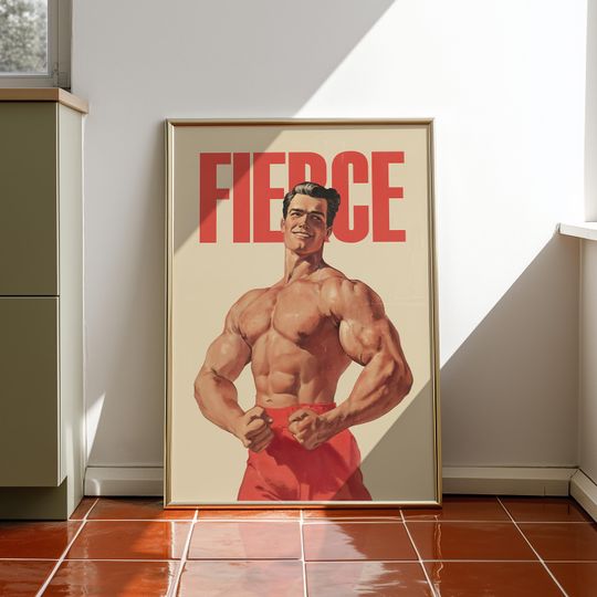 Discover Gym Motivation Art Bodybuilding Poster Vintage Print Strongman Fitness Quote (Digital Download)