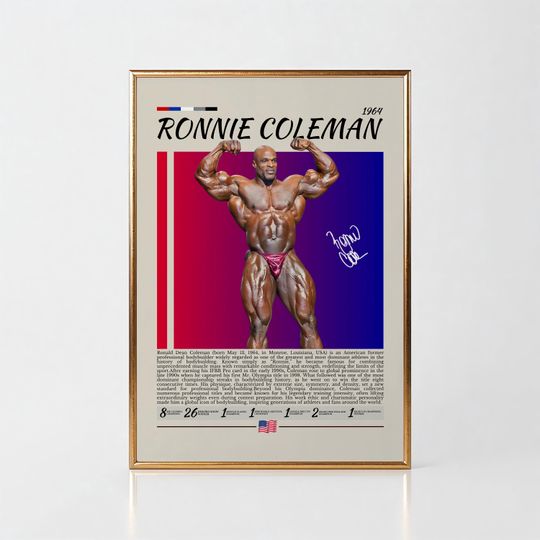 Discover Ronnie Coleman Poster, Legendary Bodybuilder Gym Motivation Wall Art (Digital Download Available)