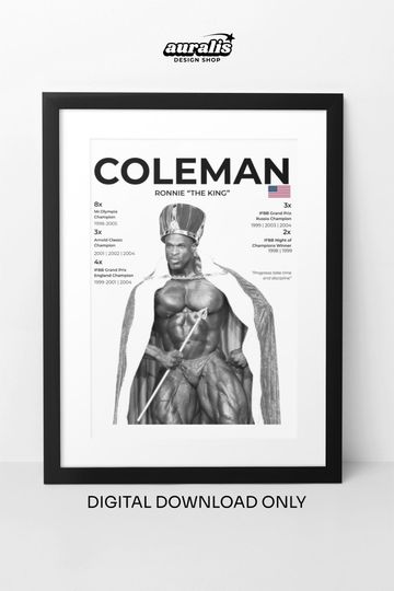 Discover Ronnie Coleman Gym Poster, Bodybuilding Wall Art (Digital Print)