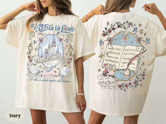 Discover Vintage Disney Cinde Comfort Colors Shirt, So This Is Love Tee, Princess Cinde Coquette Bow Tee, Disney Princess, Girls Trip Shirt