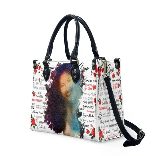Discover Selena Quintanilla Leather Handbag, Latin Music Collage Tote Bag, Fan Gift
