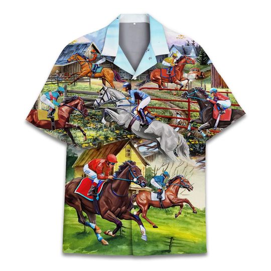 Discover Kentucky Derby Hawaiian Shirt, Horse Racing Aloha Button Down Summer Shirt 3