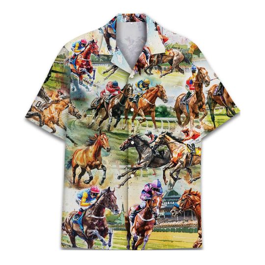 Discover Kentucky Derby Hawaiian Shirt, Horse Racing Aloha Button Down Summer Shirt 2
