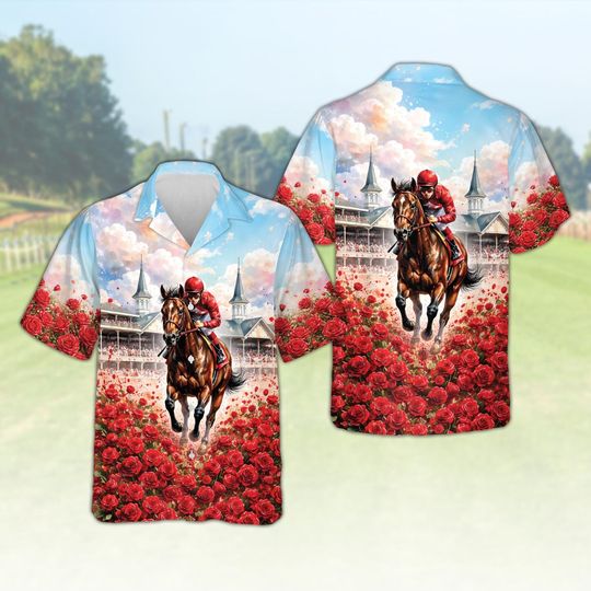 Discover Horse And Rose Derby,Derby Shirt, Horse Racing Hawaiian Shirt, Kentucky Derby Day Button Shirt, Churchill Downs Gift