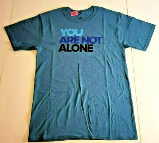 Discover Hanes Comfort Soft Blue T-Shirt "You Are Not Alone" Logo ~ Size: Small