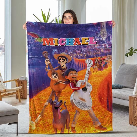 Discover Disney Coco Movie Blanket, Miguel Rivera Disney Sofa Blanket, Walt Disney World, Bedding Decor